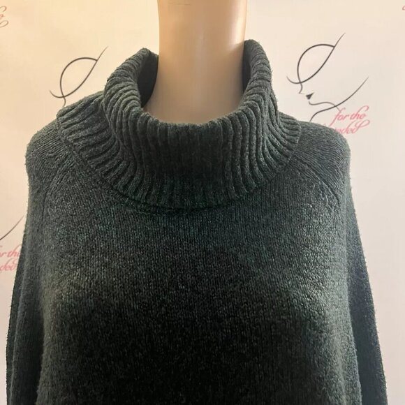 I.N. STUDIO. Size PS Oversized. TALL.Dark Green Metallic Pullover. Sweater. B5 - Picture 2 of 6